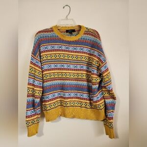 Forever 21 Colorful Striped Crewneck Sweater
